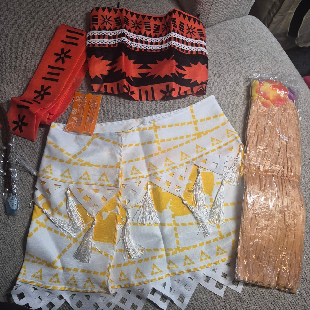 Moana Cosplay Costume Set Women Halloween Polynesian Island Voyager Outfit